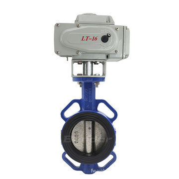 Bundor dn50 pn16 ductile iron EPDM seated motorized wafer butterfly valve wholesale